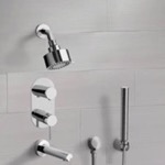 Remer TSH61 Chrome Tub and Shower System with Multi Function Shower Head and Hand Shower